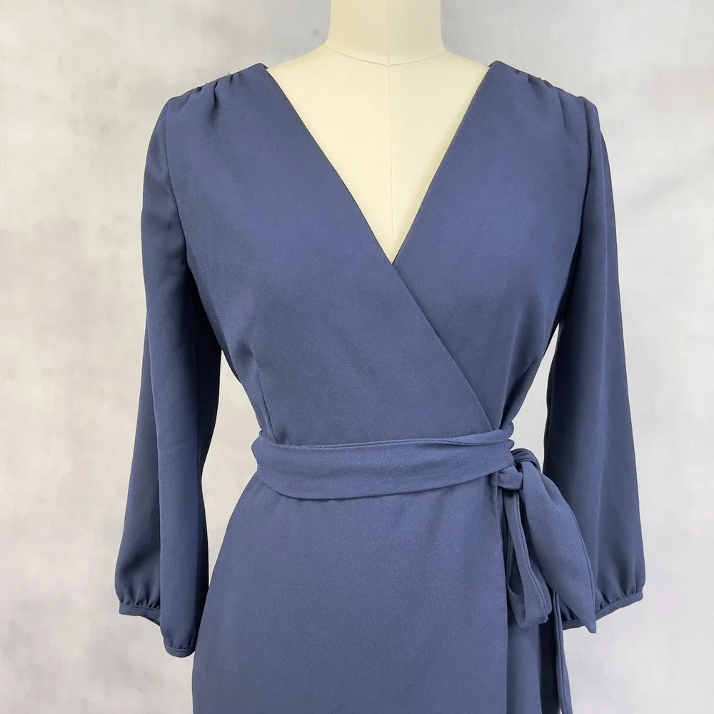 JCrew Crepe Wrap Dress Womens 2 Elegant Minimalist Preppy Old Money Office